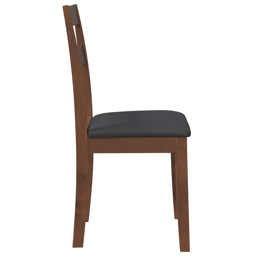 dining chairs with cushions 2 pcs Brown solid rubberwood