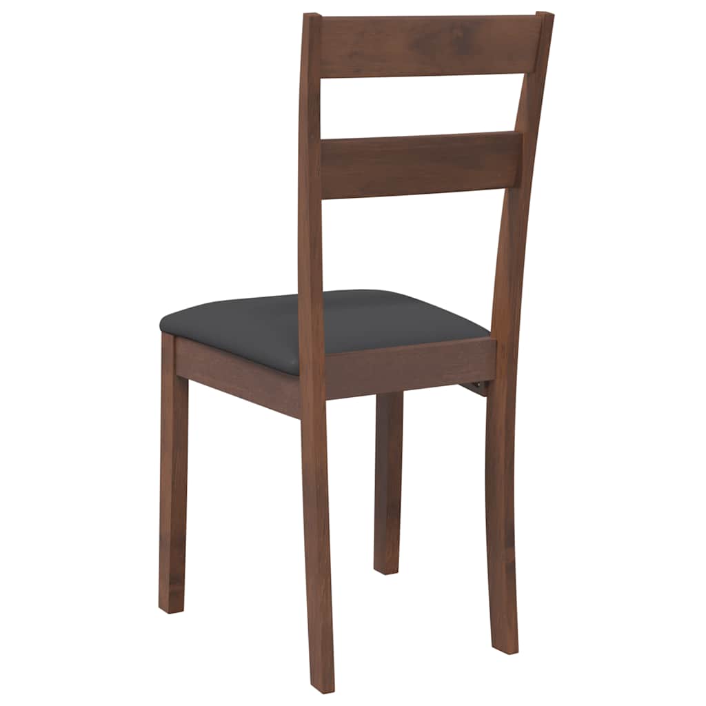 dining chairs with cushions 2 pcs Brown solid rubberwood