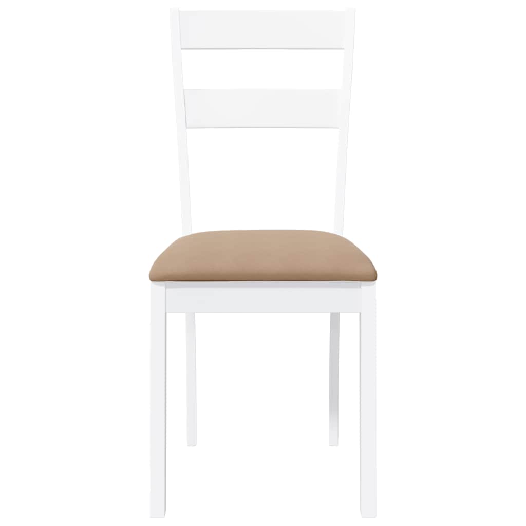 Dining chairs with cushions 2 pcs White solid rubberwood