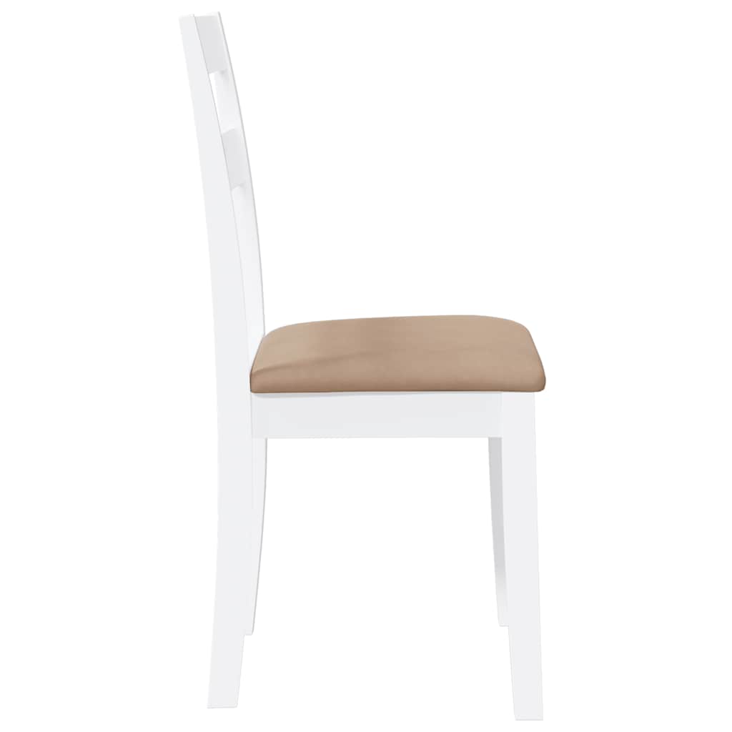 Dining chairs with cushions 2 pcs White solid rubberwood