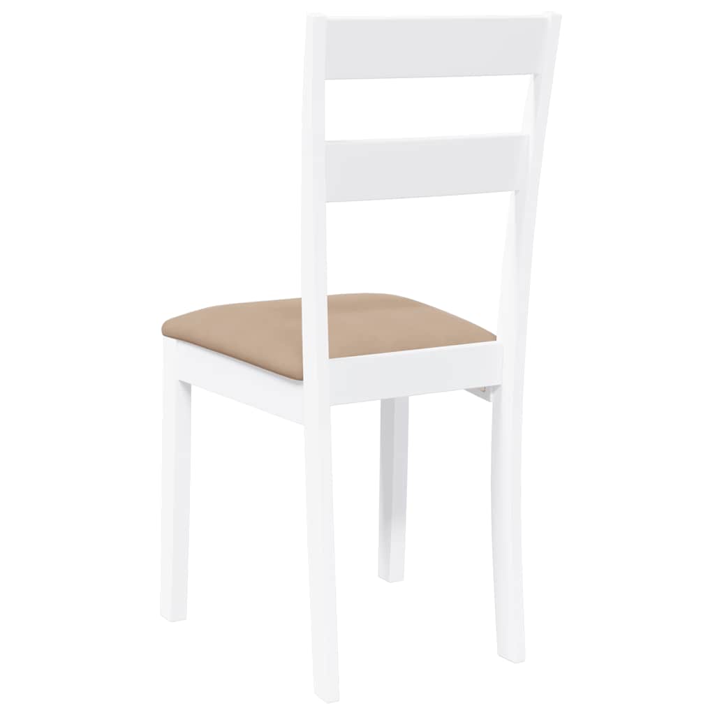 Dining chairs with cushions 2 pcs White solid rubberwood