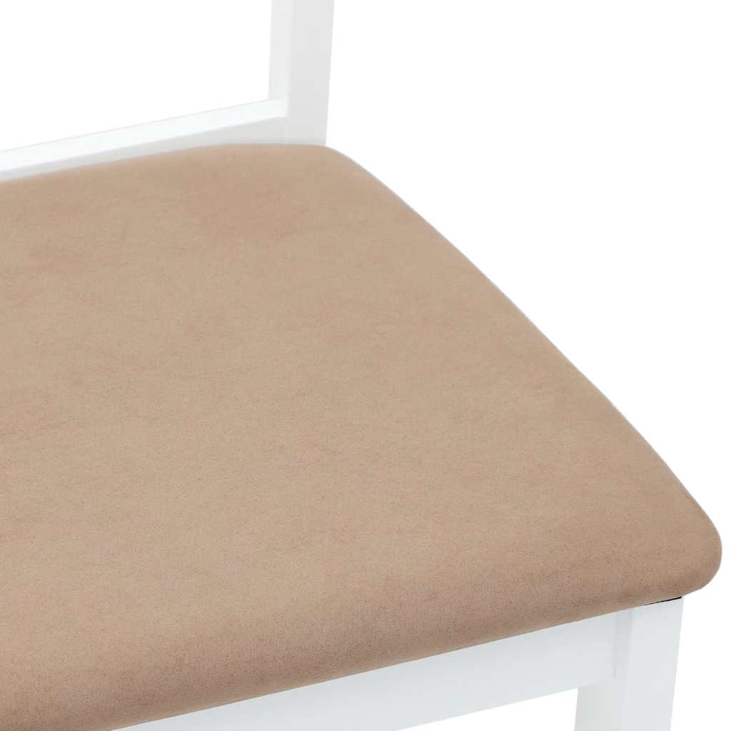 Dining chairs with cushions 2 pcs White solid rubberwood