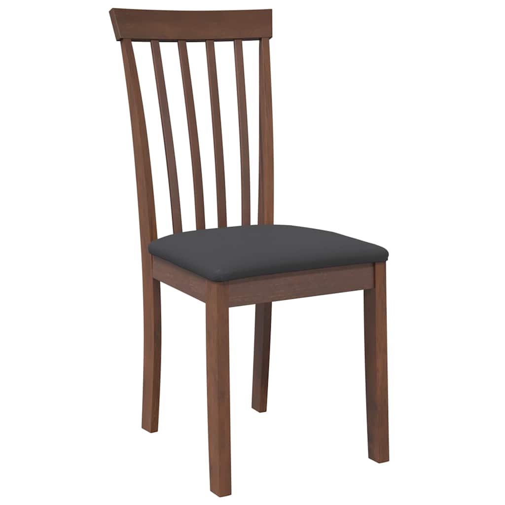 dining chairs with cushions 2 pcs Brown solid rubberwood