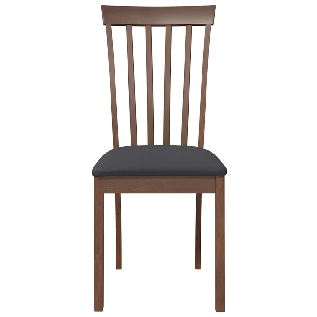dining chairs with cushions 2 pcs Brown solid rubberwood
