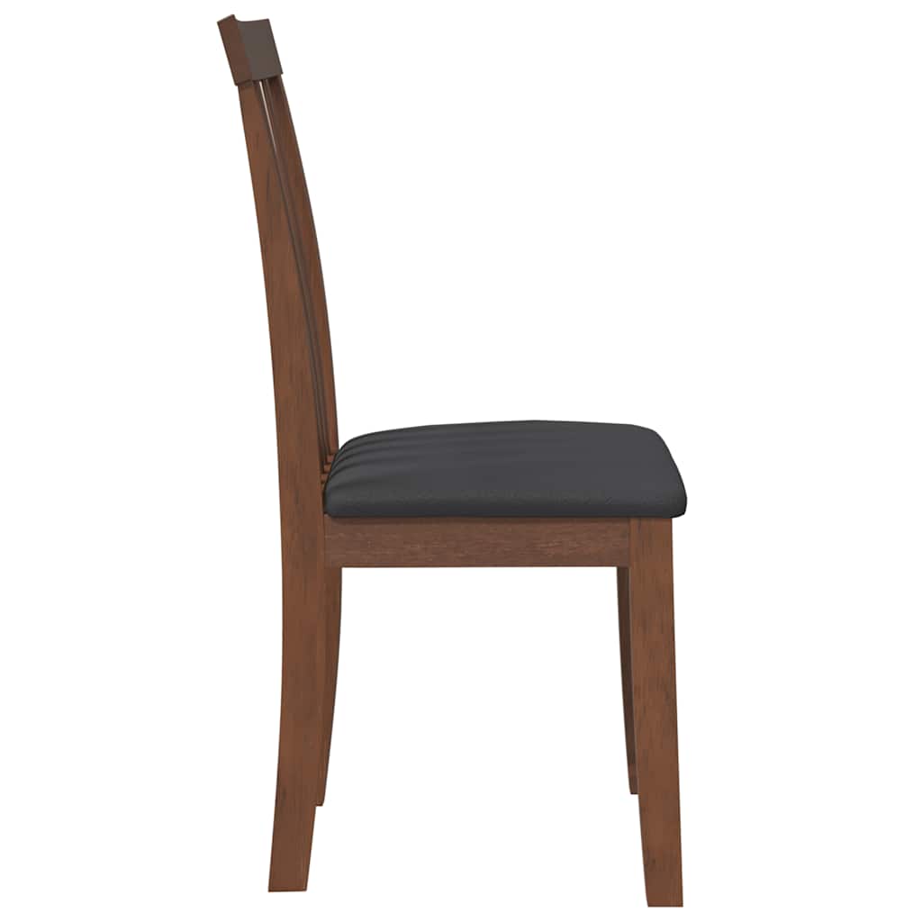 dining chairs with cushions 2 pcs Brown solid rubberwood