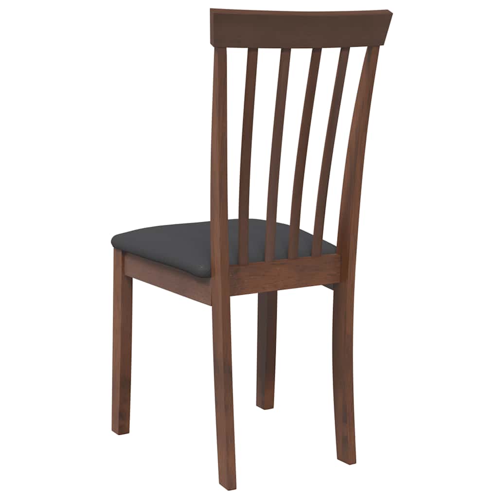 dining chairs with cushions 2 pcs Brown solid rubberwood