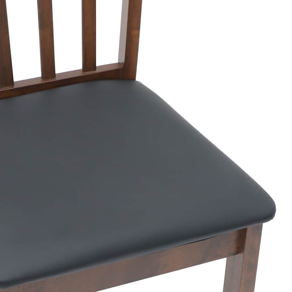dining chairs with cushions 2 pcs Brown solid rubberwood