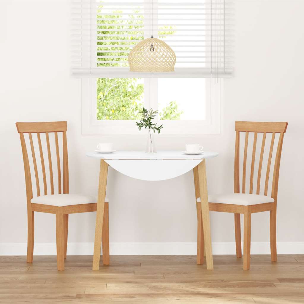 Dining Chairs with Cushions 2 pcs Solid Wood Natural