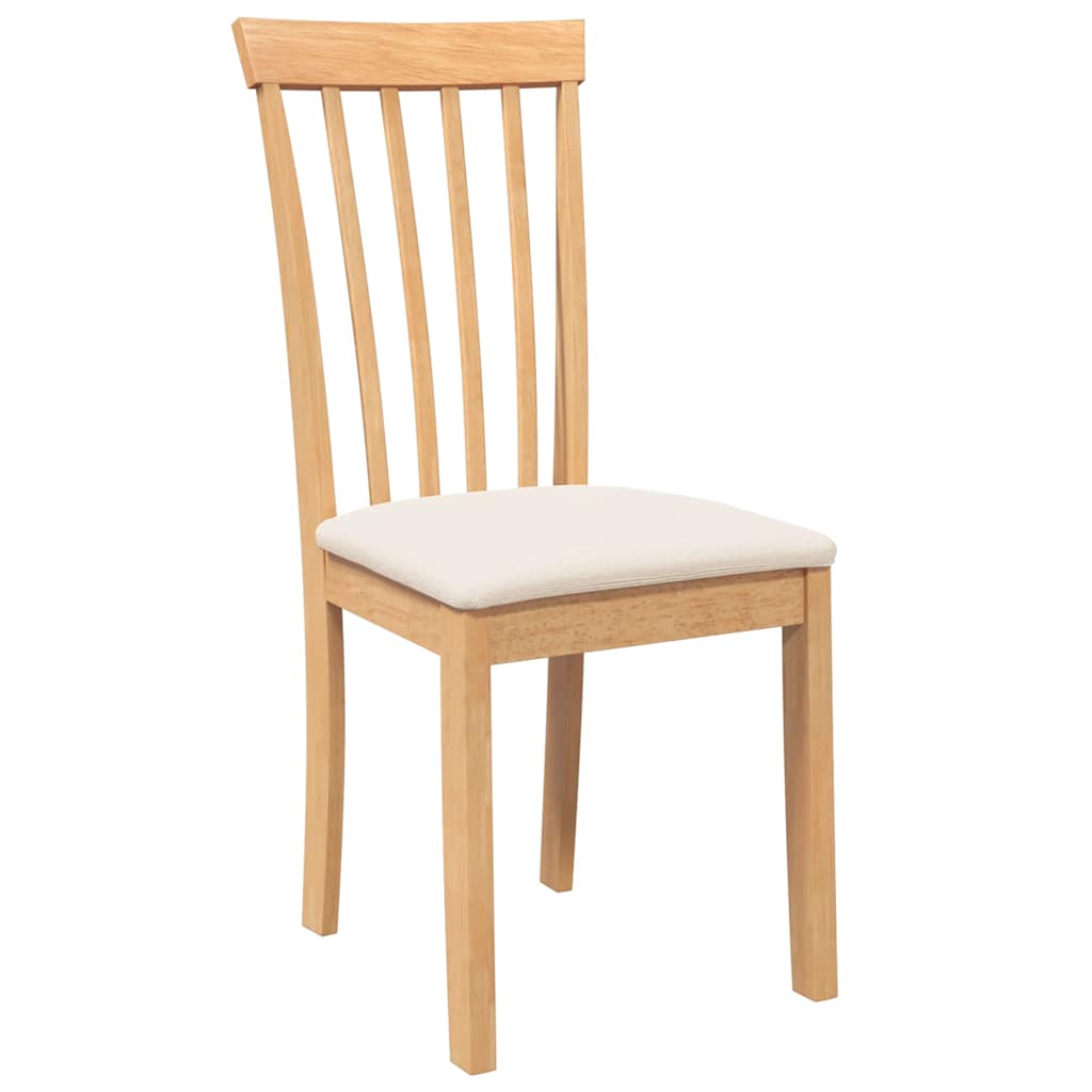 Dining Chairs with Cushions 2 pcs Solid Wood Natural