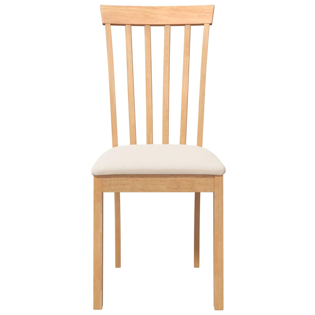 Dining Chairs with Cushions 2 pcs Solid Wood Natural