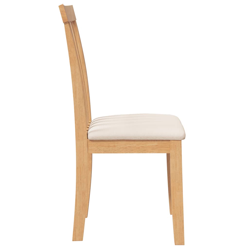 Dining Chairs with Cushions 2 pcs Solid Wood Natural