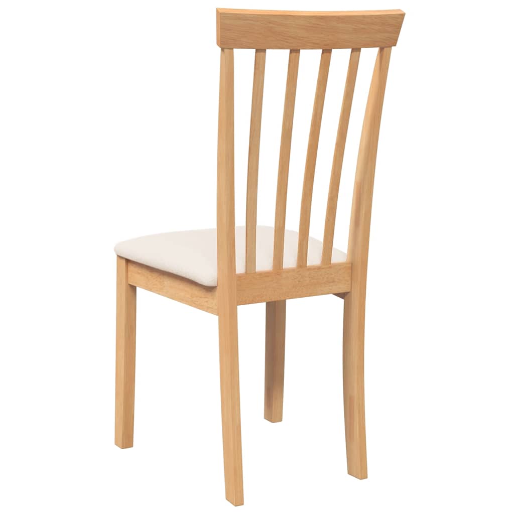 Dining Chairs with Cushions 2 pcs Solid Wood Natural