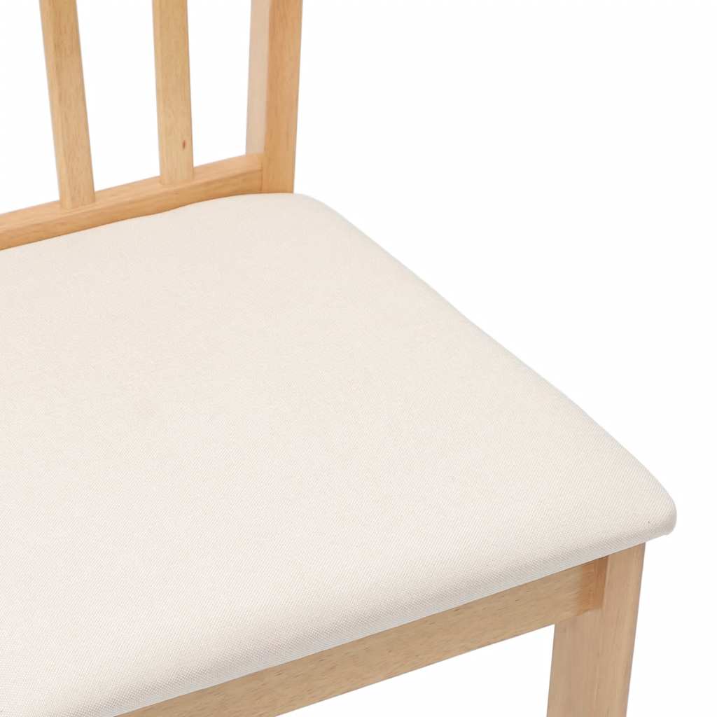 Dining Chairs with Cushions 2 pcs Solid Wood Natural