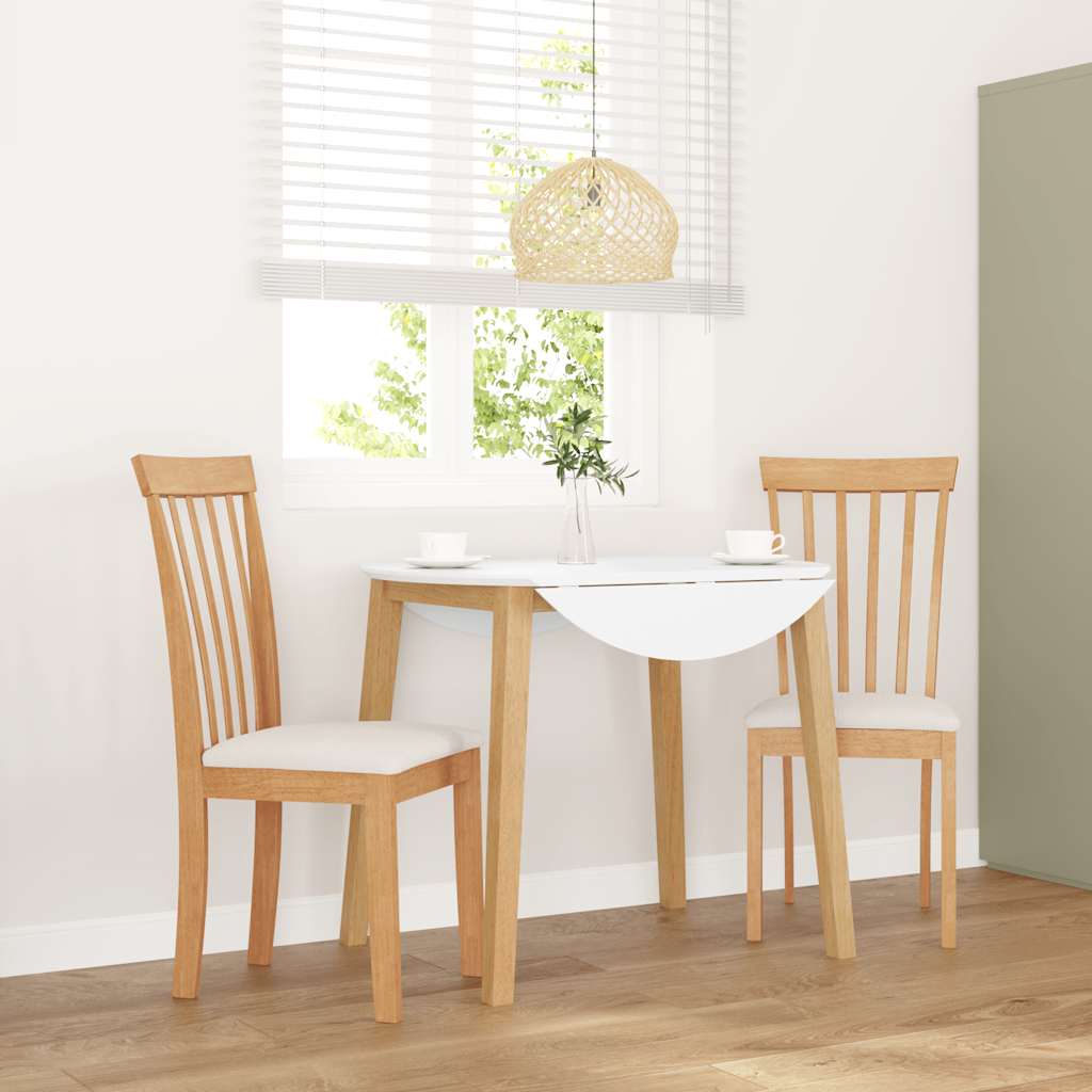 Dining Chairs with Cushions 2 pcs Solid Wood Natural