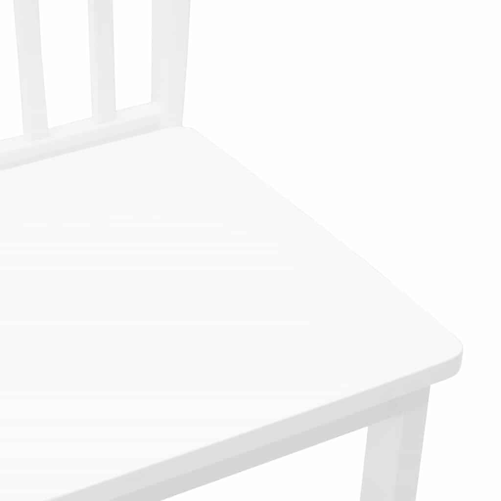 Ēdamistabas krēsli 2 gab. balti, masīvkoks no gumijkoka