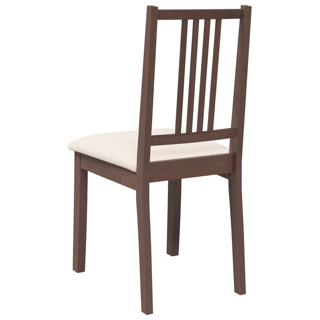 dining chairs with cushions 2 pcs Brown solid rubberwood