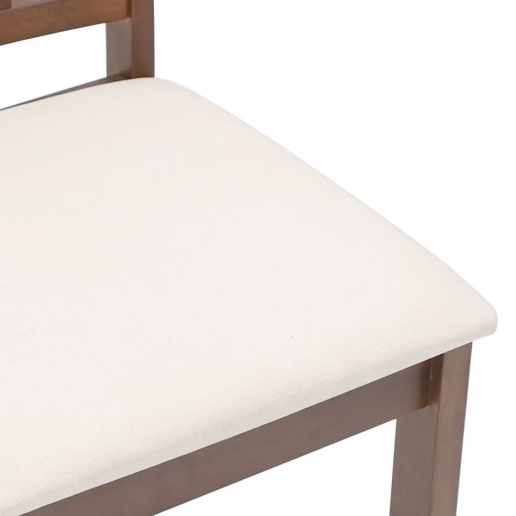 dining chairs with cushions 2 pcs Brown solid rubberwood