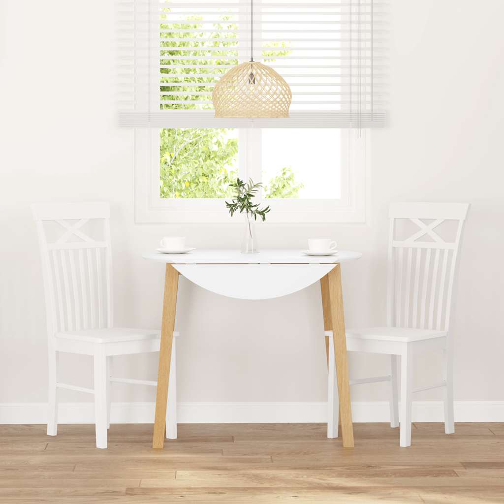 Dining Chairs 2 pcs White solid rubberwood