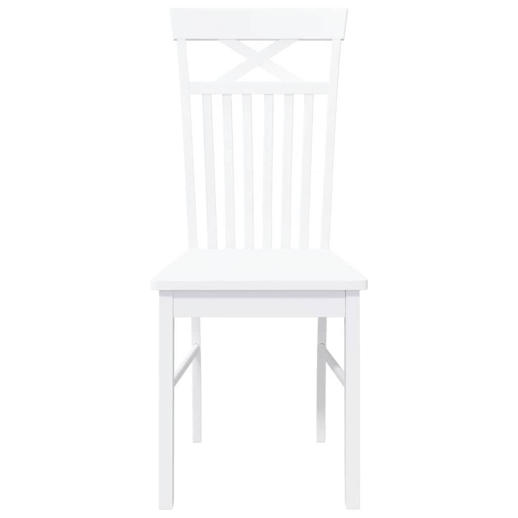 Dining Chairs 2 pcs White solid rubberwood