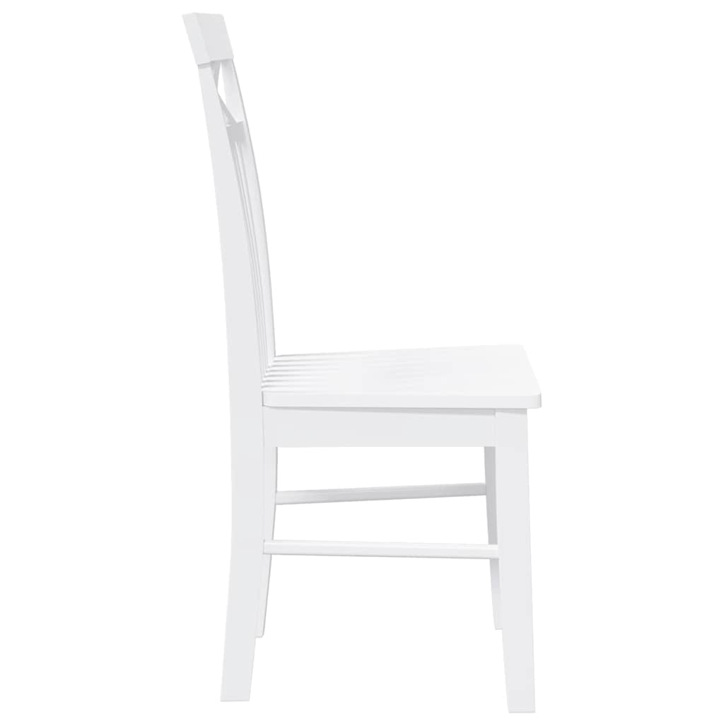 Dining Chairs 2 pcs White solid rubberwood
