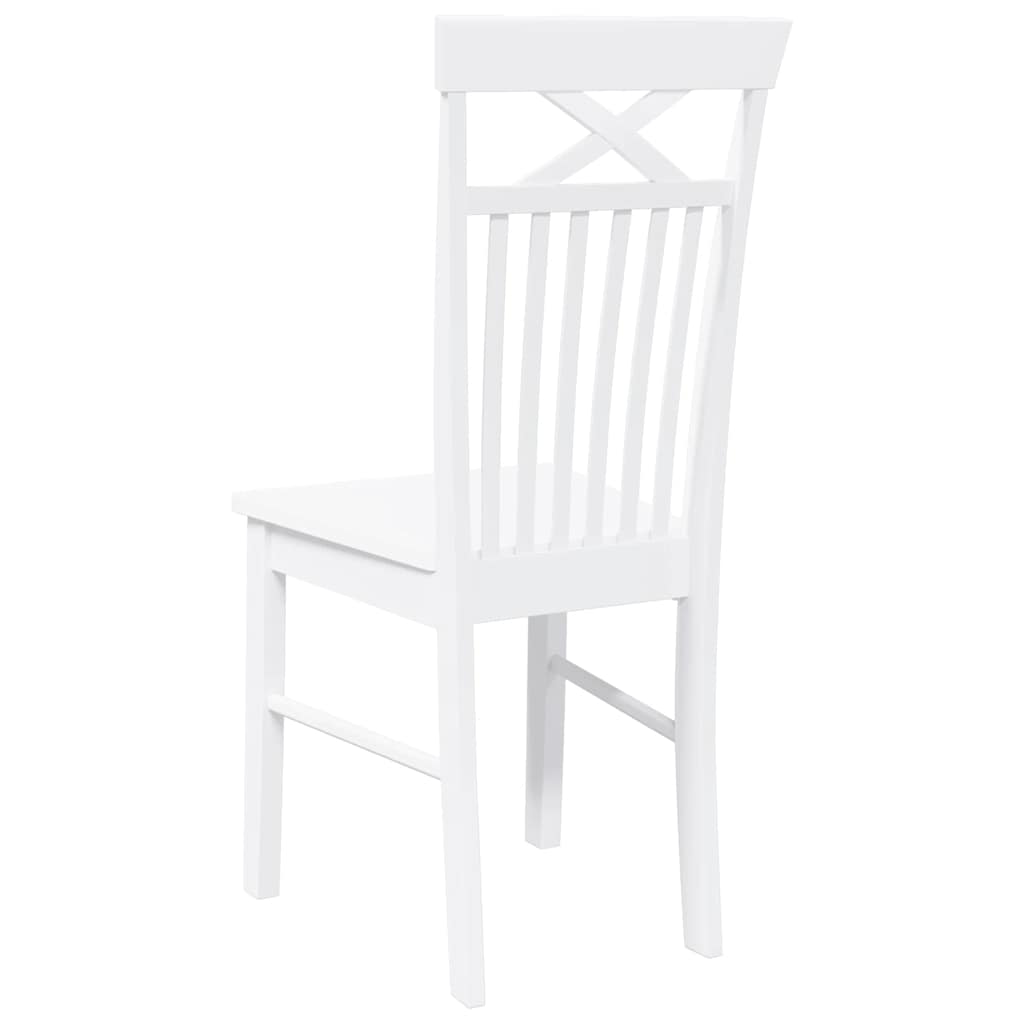 Dining Chairs 2 pcs White solid rubberwood