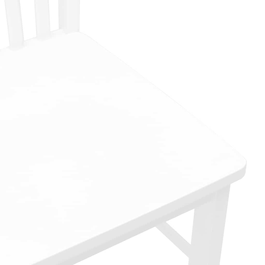 Dining Chairs 2 pcs White solid rubberwood