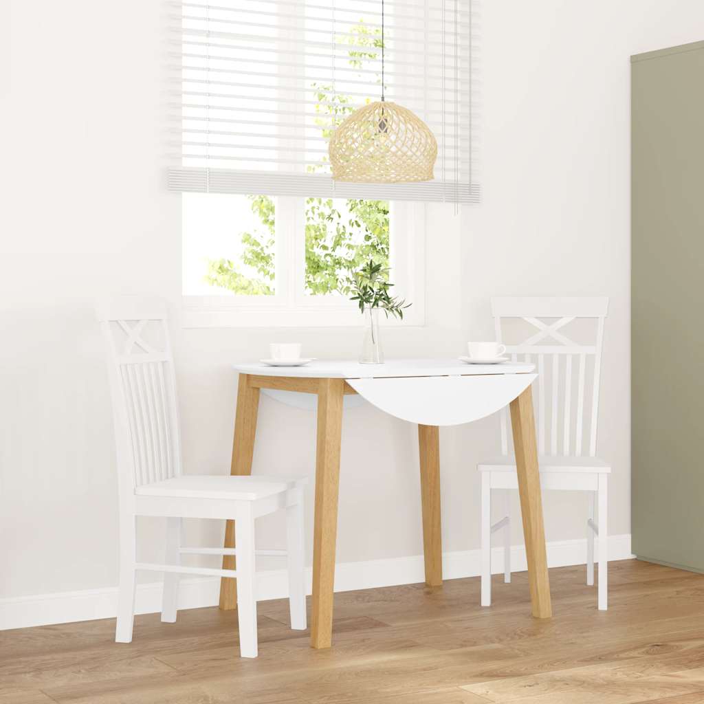 Dining Chairs 2 pcs White solid rubberwood