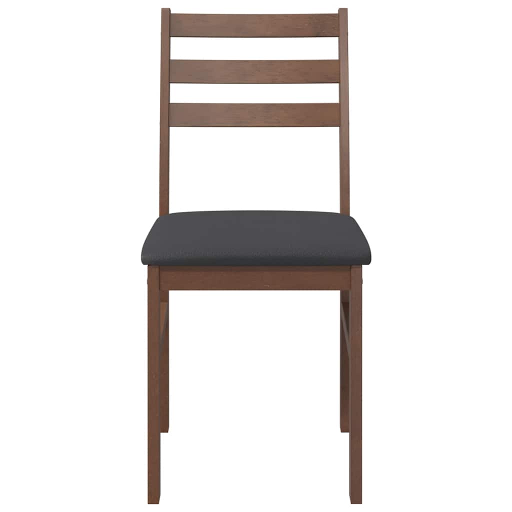 dining chairs with cushions 2 pcs Brown solid rubberwood
