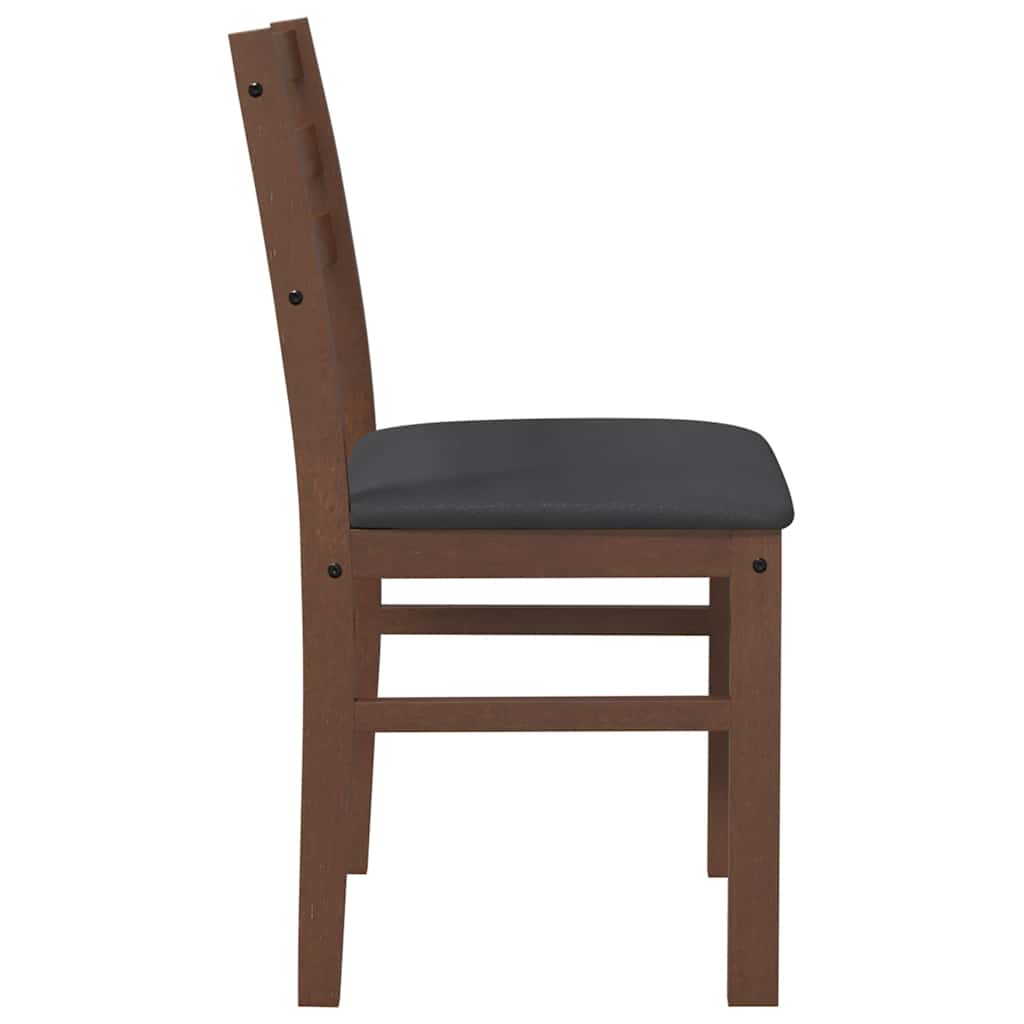 dining chairs with cushions 2 pcs Brown solid rubberwood