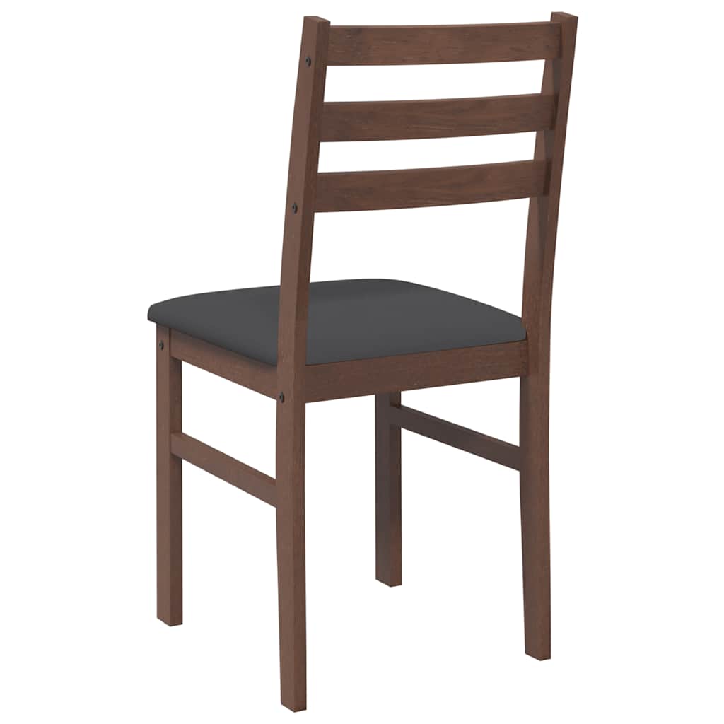 dining chairs with cushions 2 pcs Brown solid rubberwood
