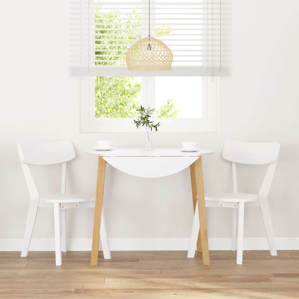 Dining Chairs 2 pcs White solid rubberwood