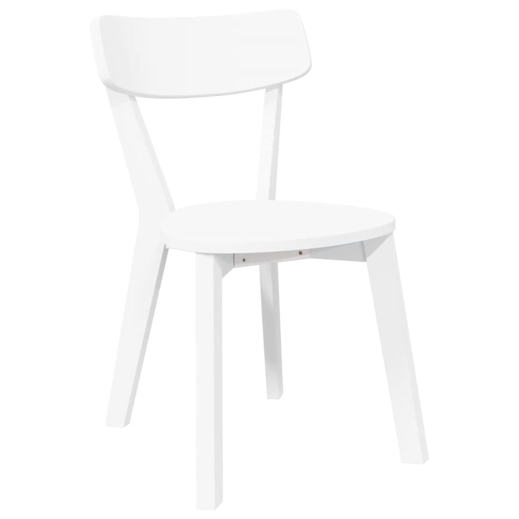 Dining Chairs 2 pcs White solid rubberwood