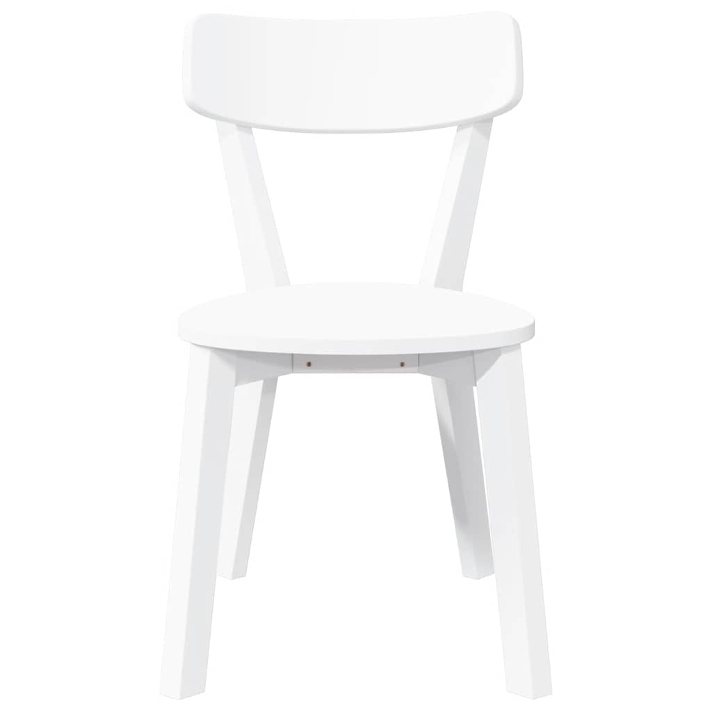 Dining Chairs 2 pcs White solid rubberwood