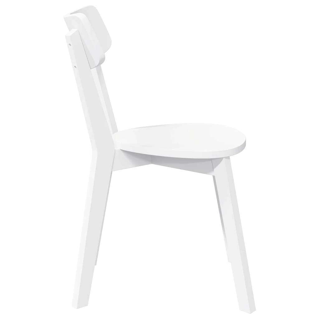 Dining Chairs 2 pcs White solid rubberwood