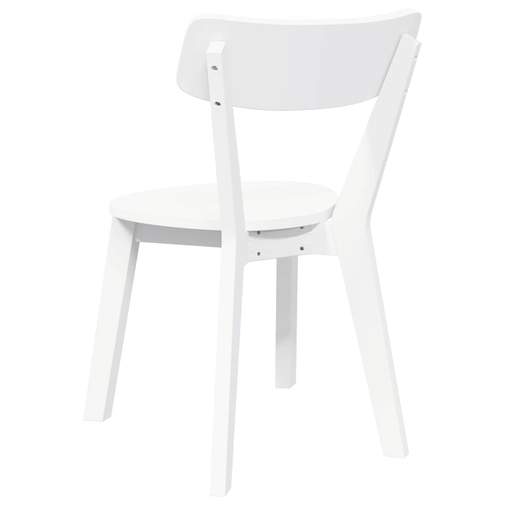 Dining Chairs 2 pcs White solid rubberwood