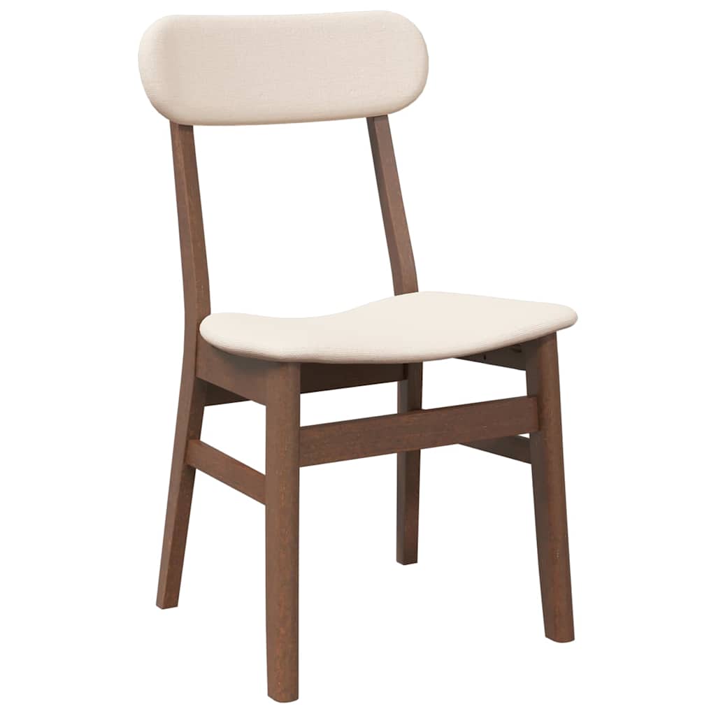 Dining chairs with cushions 2 pcs. Brown solid rubberwood