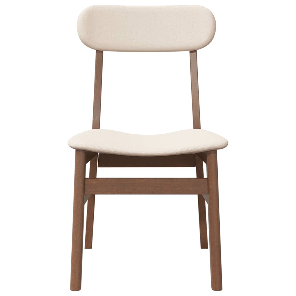 Dining chairs with cushions 2 pcs. Brown solid rubberwood