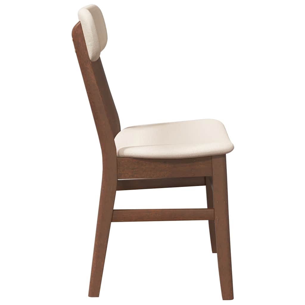 Dining chairs with cushions 2 pcs. Brown solid rubberwood