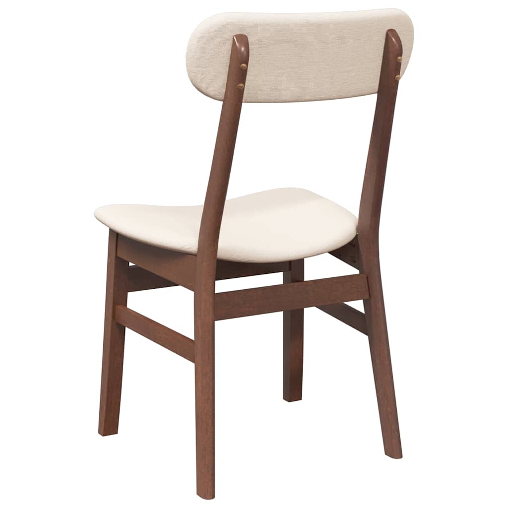 Dining chairs with cushions 2 pcs. Brown solid rubberwood