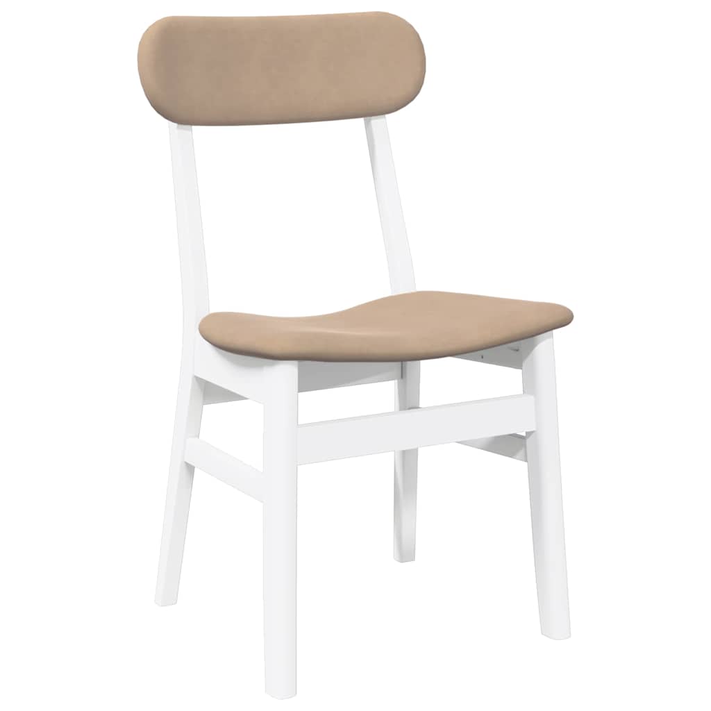 Dining chairs with cushions 2 pcs White solid rubberwood