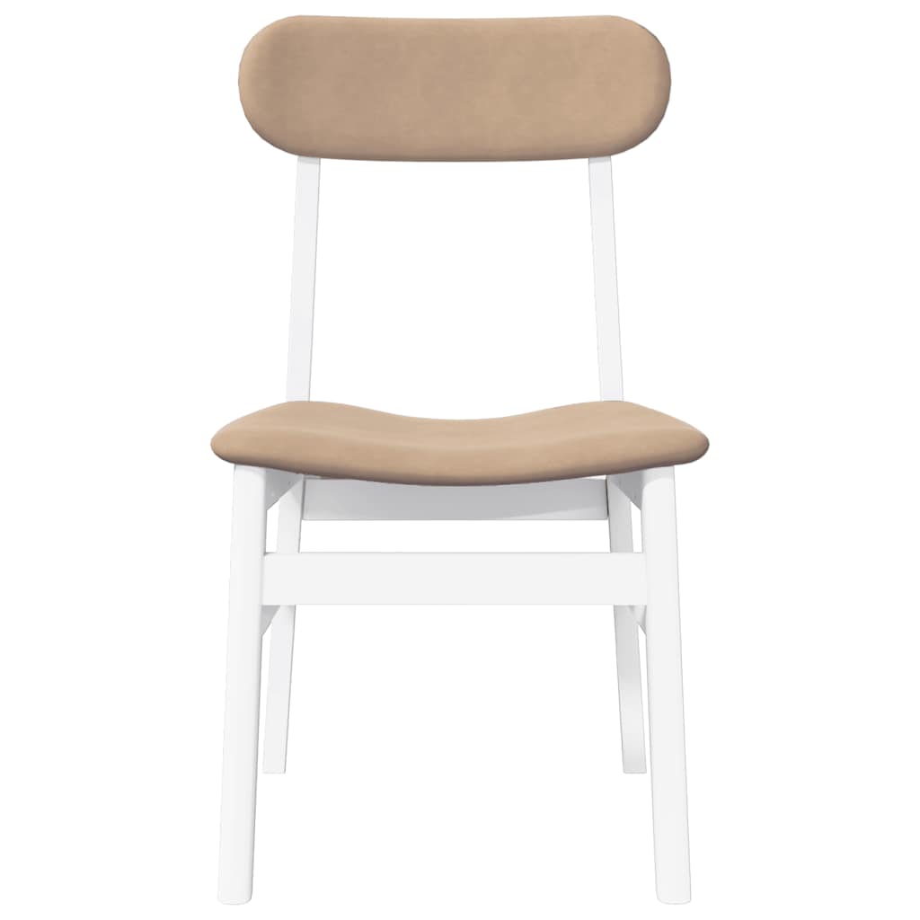 Dining chairs with cushions 2 pcs White solid rubberwood