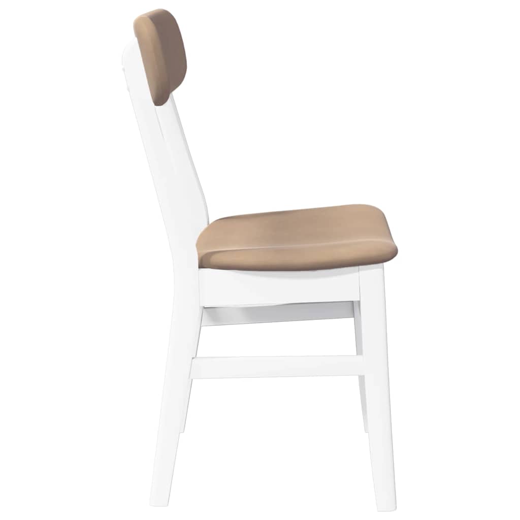 Dining chairs with cushions 2 pcs White solid rubberwood