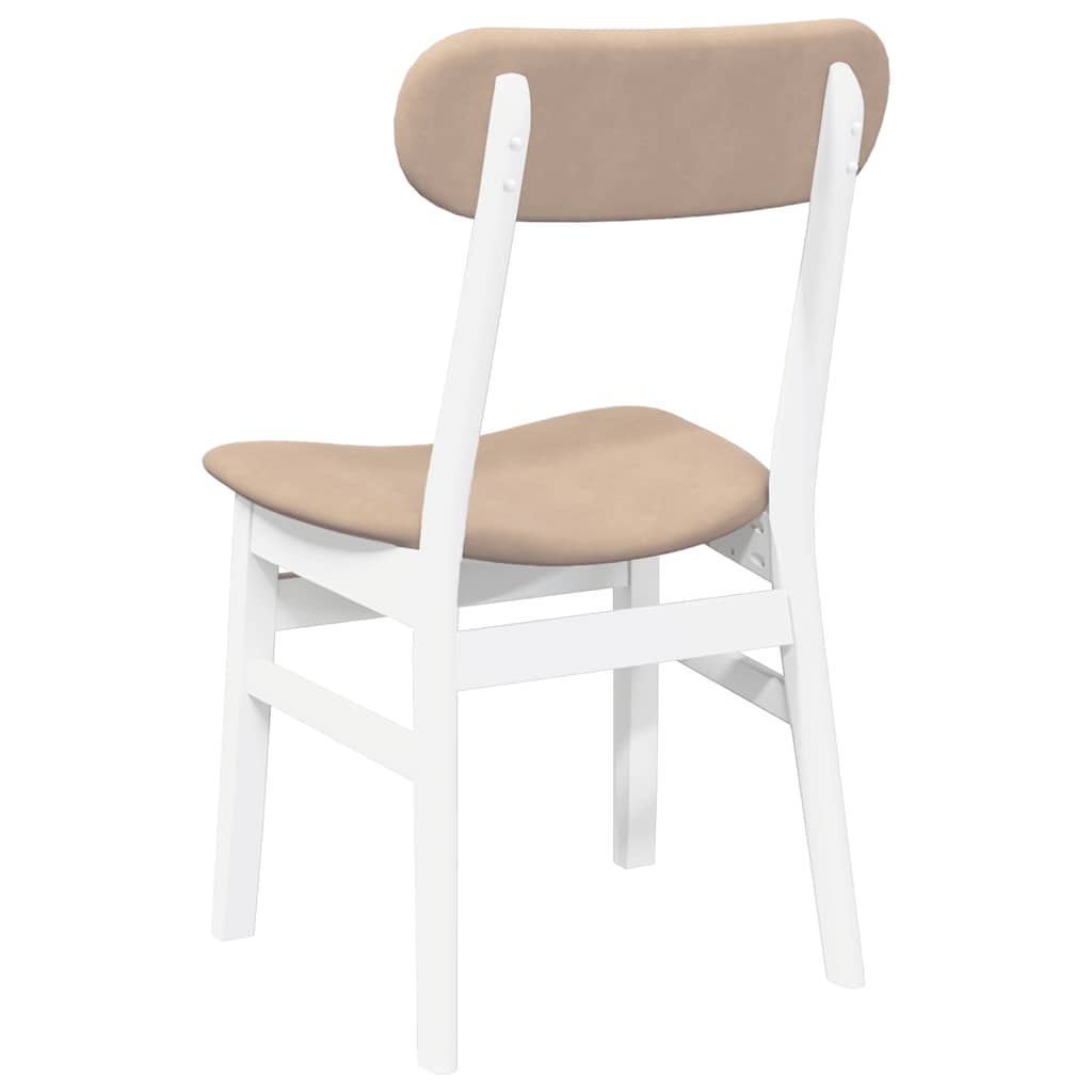 Dining chairs with cushions 2 pcs White solid rubberwood