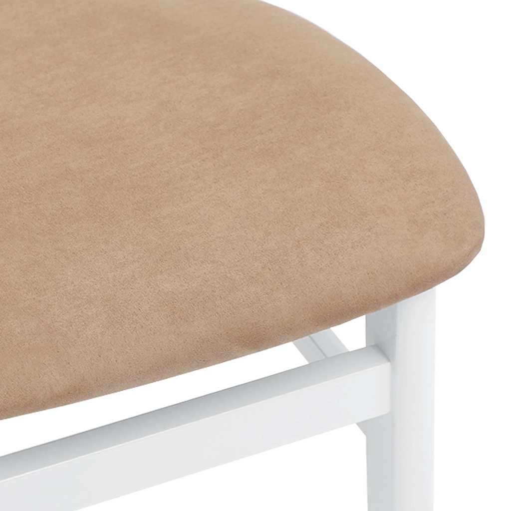 Dining chairs with cushions 2 pcs White solid rubberwood