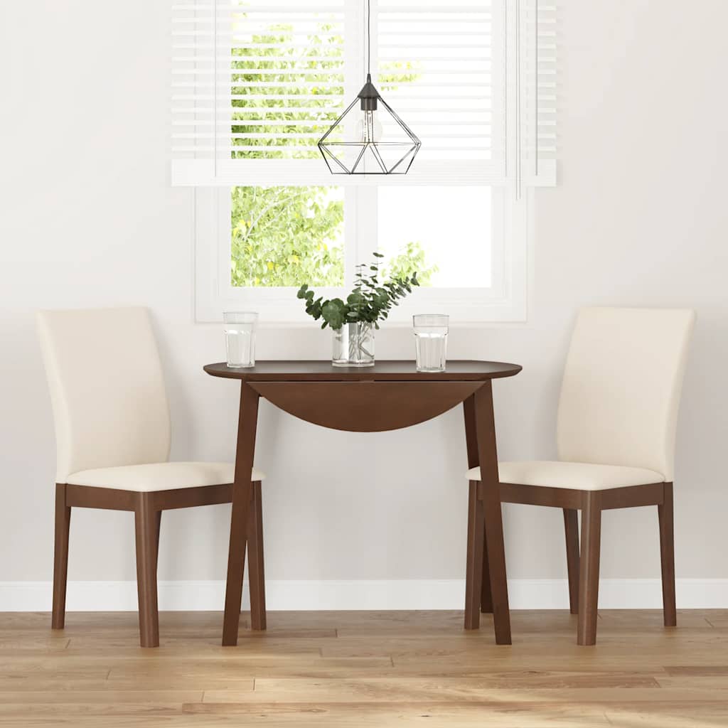 Dining chairs with cushions 2 pcs. Brown solid rubberwood