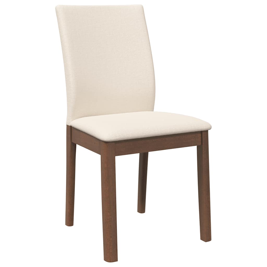 Dining chairs with cushions 2 pcs. Brown solid rubberwood