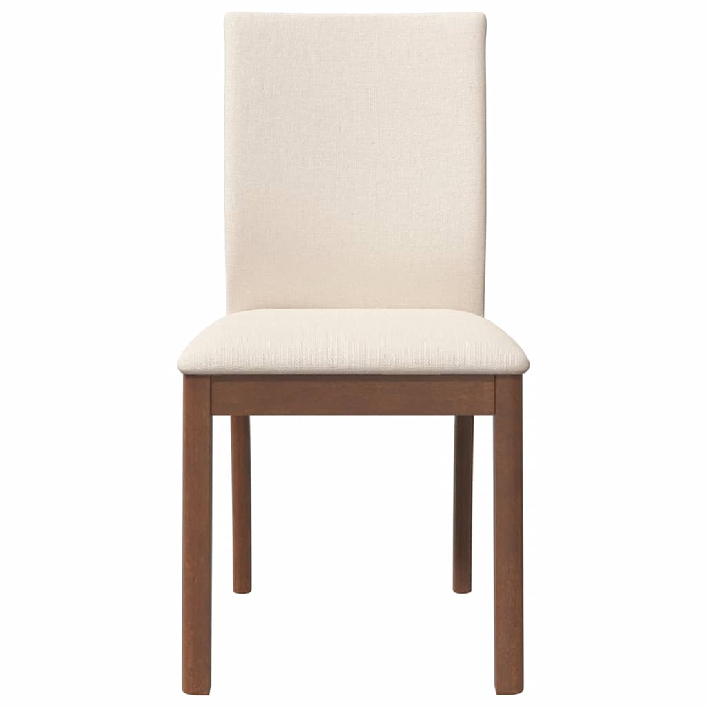 Dining chairs with cushions 2 pcs. Brown solid rubberwood