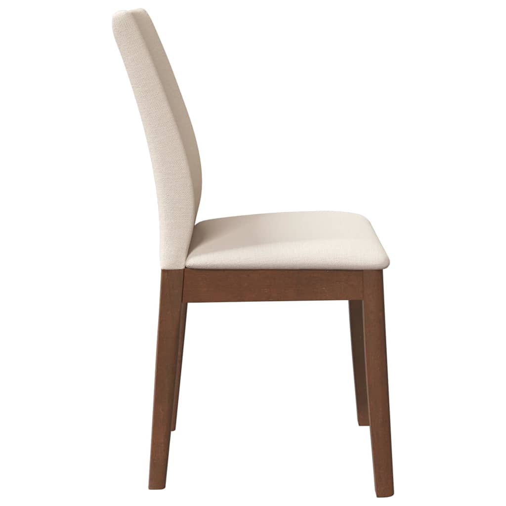 Dining chairs with cushions 2 pcs. Brown solid rubberwood
