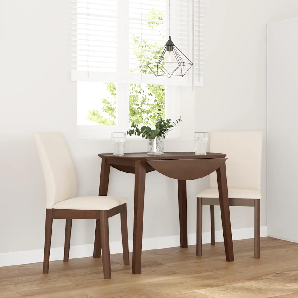 Dining chairs with cushions 2 pcs. Brown solid rubberwood