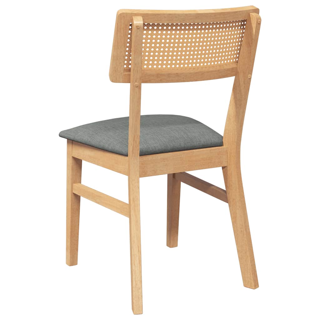 Dining chairs with cushions 2 pcs Solid rubberwood